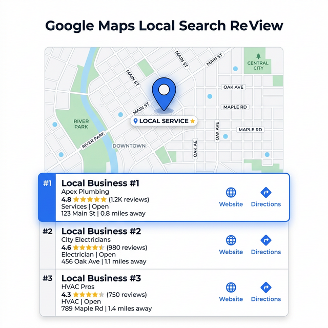 Local Search Visibility — Google Maps local pack ranking